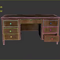 Classic Wooden Desk With Multiple Drawers And Solid Wooden Top Classic Design