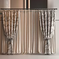 Elegant Patterned Curtains Light Beige Drapery Panels With Classic Rod Design