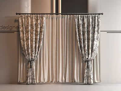 French Retro Universal Curtain French Retro 3d model