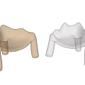 Modern Transparent And Amber Acrylic Single Chair With Curved Design And Stylish Legs