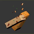 Two Delicious Pastry Pieces With Colorful Red Green Yellow Bits Falling