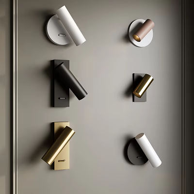 Modern Wall Lamps with Black Gold White Copper Finishes for Contemporary Interior Decoration 3d model