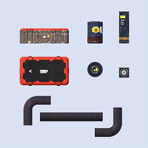 Hardware Machinery Parts Cabin Assembly 3d model