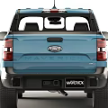 Blue Ford Maverick Pickup Truck Front And Rear View Design