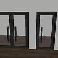 Sleek Double Glass Doors With Black Frame In Modern Home Interior Design