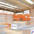 Yuewen Haowu Shopping Mall Store With Display Shelves Character Models And Bright Lighting