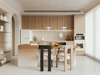 Modern Quiet Minimalist Western-style Restaurant 3d model