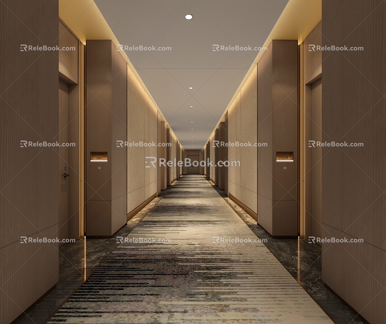 Hotel aisle 3d model