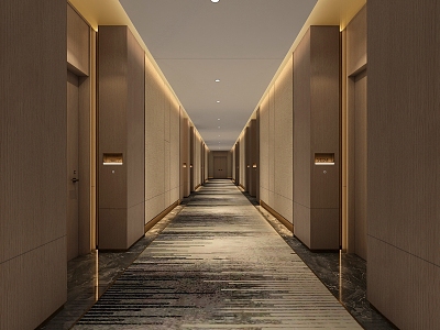 Hotel aisle 3d model