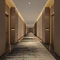 Hotel aisle 3d model