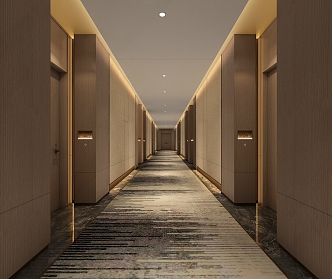 Hotel aisle 3d model