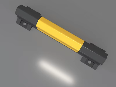 Road Traffic Safety Barrier With Black And Yellow Strip For Vehicle Protection 3d model