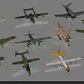Various Fighter Jet Models Collection With Different Styles And Designs 3d model