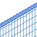 Blue Metal Grid Fence With Sturdy Frame And Wire Mesh Structure Design 3d model