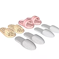 Comfortable Indoor Slippers in Pastel Pink Beige and White with Textured Soles and Simple Design