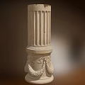 Classical Decorative Roman Column With Fluted Shaft And Carved Stone Base 3d model