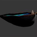 Abalone Shell With Iridescent Blue Green Purple Shiny Surface On Dark Background 3d model