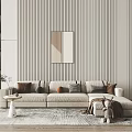 Modern Multiplayer Sofa Fabric Multiplayer Sofa 3d model