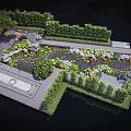 Garden Landscape Design With Winding Paths Lush Green Plants And Water Surroundings