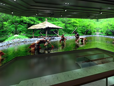Modern Cinema Interior With Comfortable Seats Large Screen And Ambient Lighting 3d model
