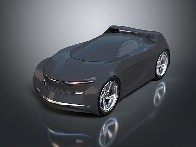 Black Concept Sports Car With Sleek Aerodynamic Design And Silver Alloy Wheels 3d model