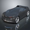 Black Concept Sports Car With Sleek Aerodynamic Design And Silver Alloy Wheels