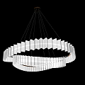 Double layer chandelier cream wind chandelier ring chandelier 3d model