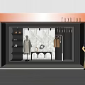 Elegant Fashion Store Window Display With Mannequin Clothing Shoes And Decorative Lighting
