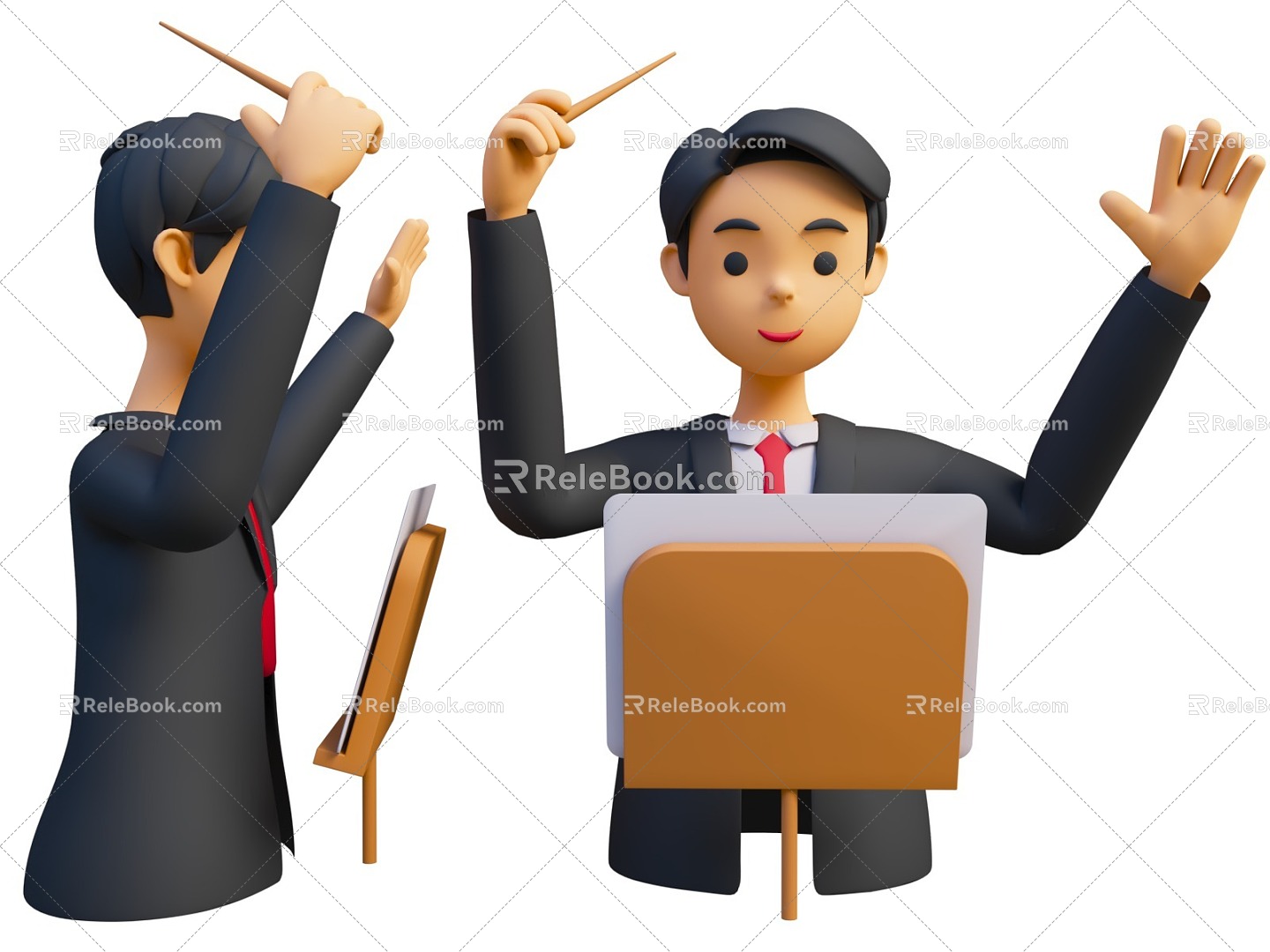 Cartoon style conductor Cartoon conductor Boy Band conductor 3d model