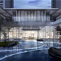 Modern High Rise Residential Complex With Landscaped Gardens And Swimming Pool