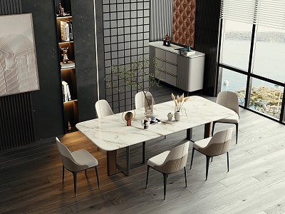 Dining table and chair model