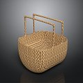 Basket Bamboo Basket Straw Basket Vegetable Basket Egg Basket Storage Basket Bamboo Basket Storage Basket Bamboo Blue 3d model