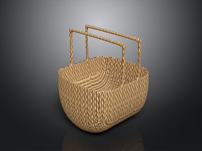 Basket Bamboo Basket Straw Basket Vegetable Basket Egg Basket Storage Basket Bamboo Basket Storage Basket Bamboo Blue 3d model