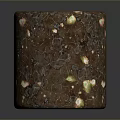 Wood And Stone Decorative Candle Holder With Brown Textured Surface And Colorful Speckles