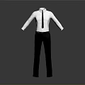 Men's Formal Clothing White Shirt Black Tie Trousers Belt And Shoes