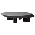 Stylish Oval Shaped Coffee Tables With Red And Gray Tops And Black Bases