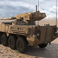 Two Tan And Green Armored Tanks On Sandy Terrain Under Blue Sky White Clouds