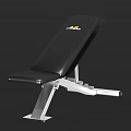AX Fitness Adjustable Fitness Bench with Black Leather Padding and Silver Metal Frame