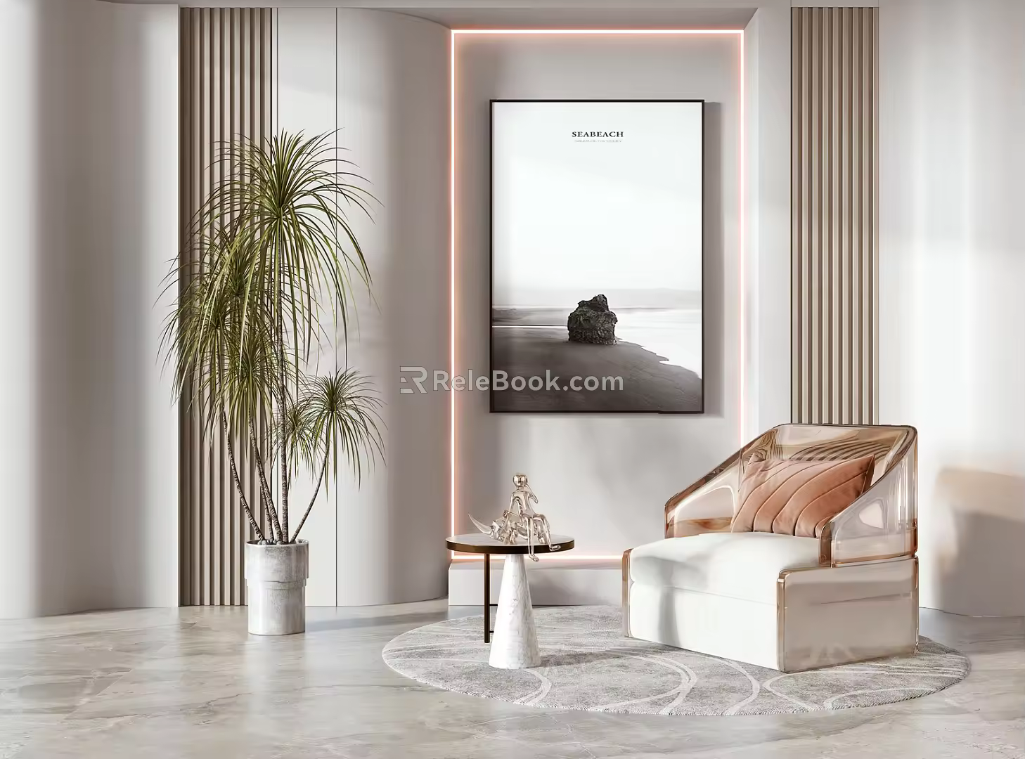 Modern Single Sofa Casual Sofa 3d model