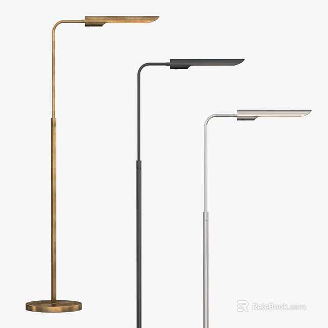 Sleek Modern Floor Lamps In Black White Gold Colors For Contemporary Home Decor 3d model 