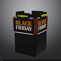 Black Friday Display Stand With Red Borders Yellow Accents And Bold Lettering