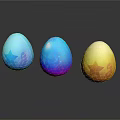 Colorful Easter Eggs With Star Leaf Patterns On Black Reflective Surface