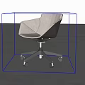 Modern Comfortable Leisure Chair With White Upholstered Seat And Black Rolling Wheels