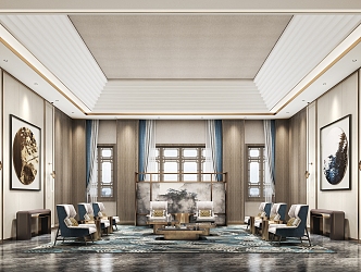 New Chinese Hotel Reception Room 3d model