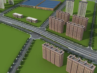 Modern Architectural Bridge Spanning River In City Center With Green Landscape Views 3d model