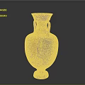 Antique Black Red Sculpted Vase With Two Handles And Intricate Carved Patterns