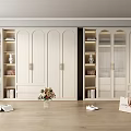 Modern White Wardrobe with Open Shelves Glass Doors and Interior Storage Design