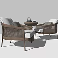 New Chinese Style Casual Sofa Combination Single Sofa 3d model