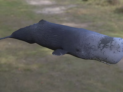Graceful Gray Whale Aquatic Animal Swimming In Natural Ocean Habitat 3d model