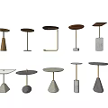 Modern Contemporary Side Tables With Various Designs And Different Base Structures 3d model